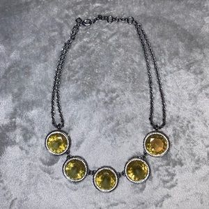 Banana Republic Statement Crystal Pewter Necklace